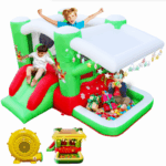 Christmas Jump N Slide Inflatable Bouncer For Kids Complete Setup With Blower - 80 X 91 Play Area - 55 Tall - CJdropshipping