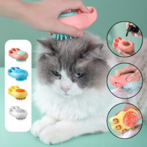 Durable Cat Paw Bath Brush Fine Foaming Labor-saving Cartoon Shape Pet Dog Cat Pet Hair Grooming Brush Reusable Dog Hair Comb Pet Products - CJdropshipping
