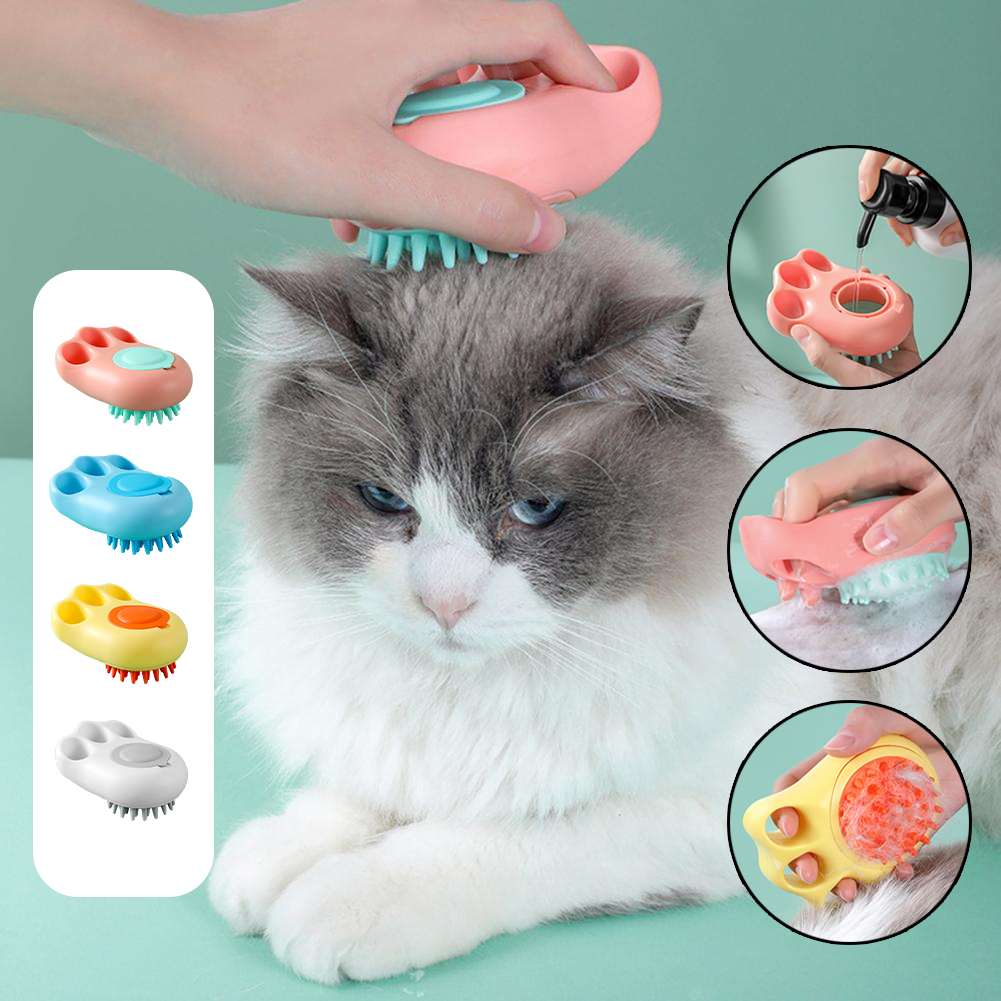 Durable Cat Paw Bath Brush Fine Foaming Labor-saving Cartoon Shape Pet Dog Cat Pet Hair Grooming Brush Reusable Dog Hair Comb Pet Products - CJdropshipping